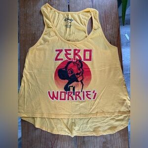 Disney Lion King Zero Worries Yellow Graphic Racerback Tank Top